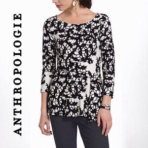 EUC Anthropologie Leifsdottir Webbed Tales Peplum Knit Top